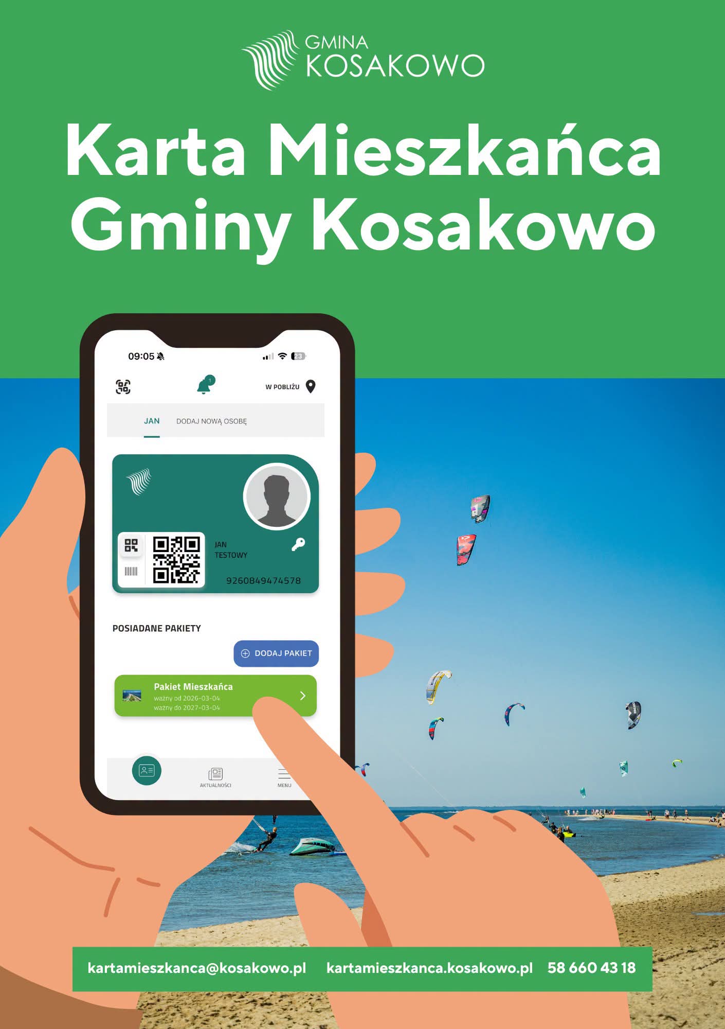aktualność: PRZEDŁUŻ WAŻNOŚĆ KARTY MIESZKAŃCA GMINY KOSAKOWO